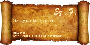 Szigyártó Fanni névjegykártya